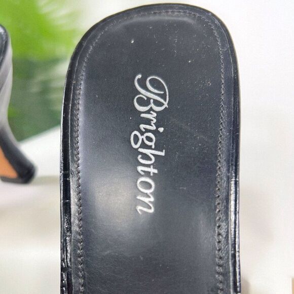 Vintage Y2K Black Fairy Grunge Flower Open Toe Slip On Kitten 2000s Heels / 6.5 - Picture 3 of 6